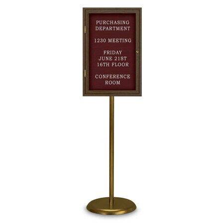 United Visual Products Corkboard, Double Door, Radius Frame, 42x32", Gold/Buff UV70025-GOLD-BUFF